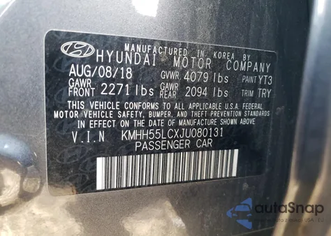 2018 Hyundai Elantra Gt Sport из США, поврежденный, VIN KMHH55LCXJU080131